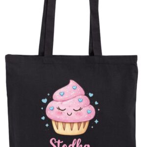 Słodka Babeczka, Babka, Ciacho, Torba, shopper, eko - Czarny