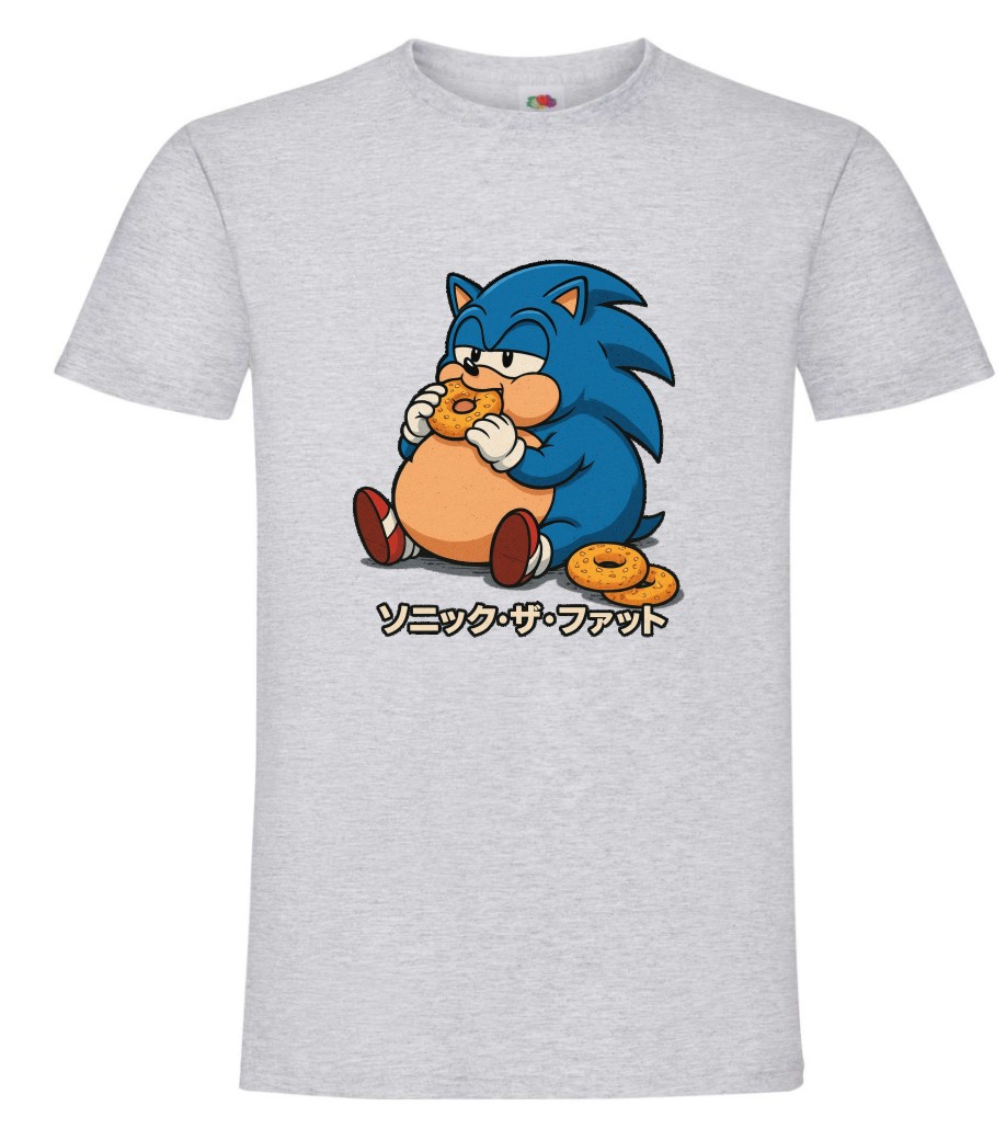 Koszulka Sonic The Fat, Gruby Jeż, Gry, Gra Retro, T-shirt,