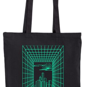Vector City, Wektorowe miasto, retro komputer, Muzyczna, torba bawełniana, eko, shopper