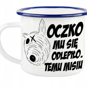Miś, Bareja, Oczko, Kubek emaliowany metalowy