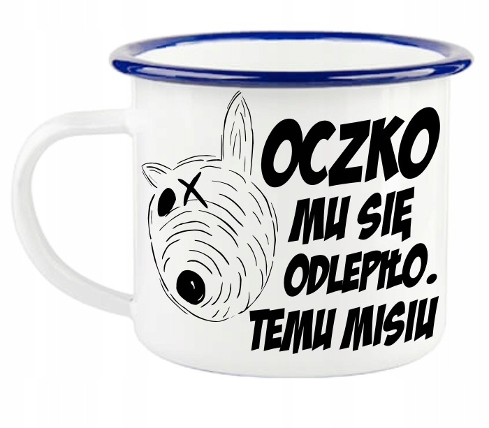 Miś, Bareja, Oczko, Kubek emaliowany metalowy