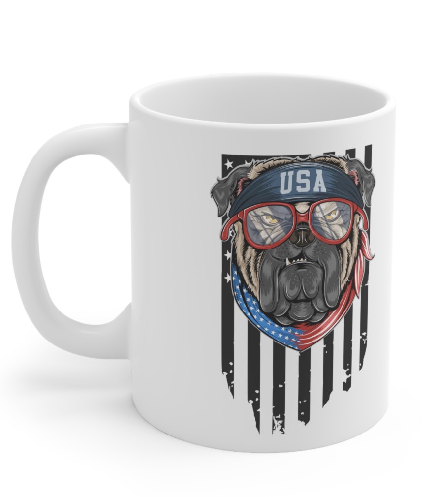 Buldog USA, Bulldog, Pies, Psy, kubek