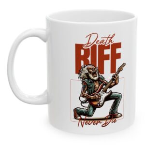 Kubek Death Riff Never Die, Gitara, Heavy Metal,