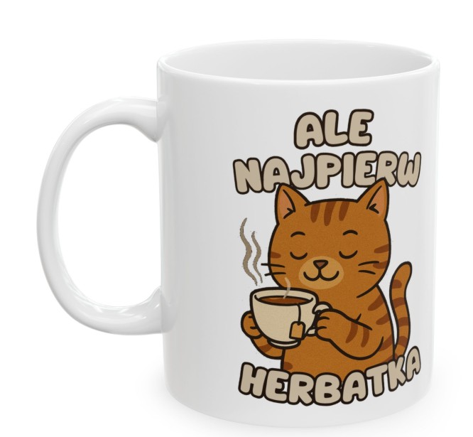 Ale Najpierw Herbatka, Herbata, Kot, Kubek