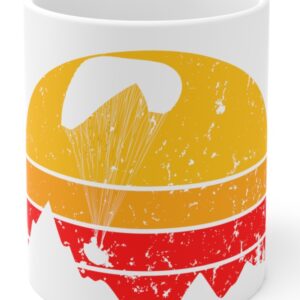 Spadochron Paralotnia, góry, retro, zachód słońca, Kubek