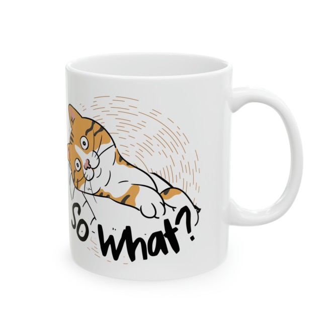 So What? Leniwy Kot, T-shirt, leń, Kubek