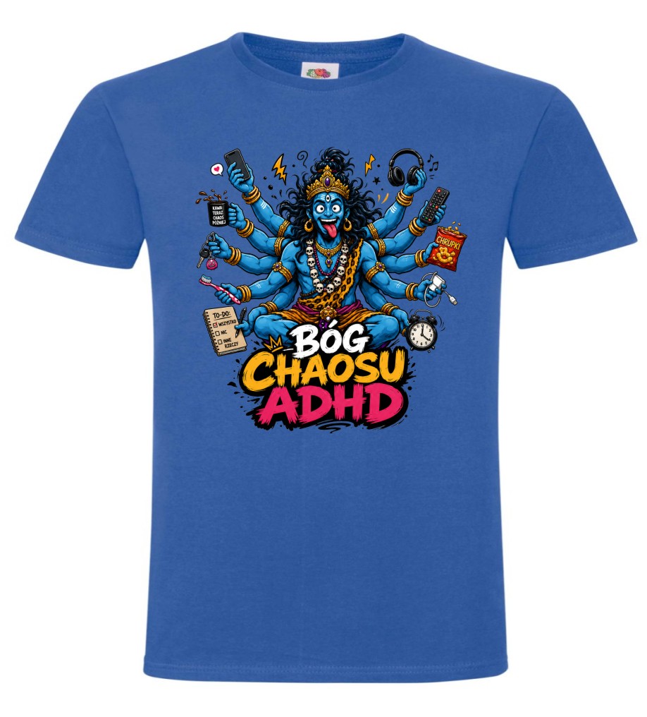 Koszulka ADHD „Bóg Chaosu” – śmieszny T-shirt męski - obrazek 5