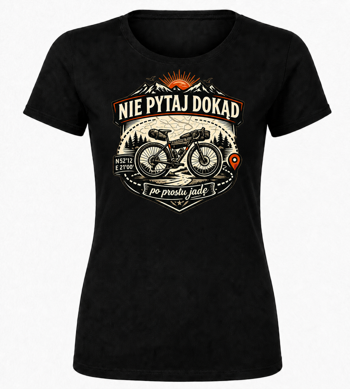 Nie pytaj dokąd – po prostu jadę – koszulka rowerowa damska Gravel - obrazek 2