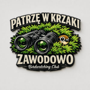 naklejka Patrzę w krzaki zawodowo – wypukła UV DTF 100 × 90 mm