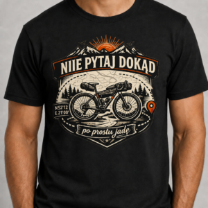 Nie pytaj dokąd – po prostu jadę – koszulka rowerowa męska Gravel