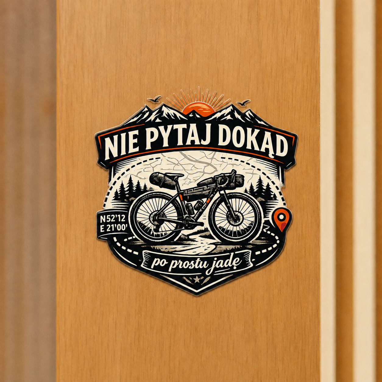 Nie pytaj dokąd – po prostu jadę – naklejka UV DTF Gravel 90 × 80 mm - obrazek 4