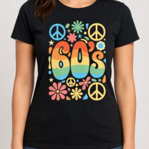 Flower Power 60’s – damska koszulka retro hippie