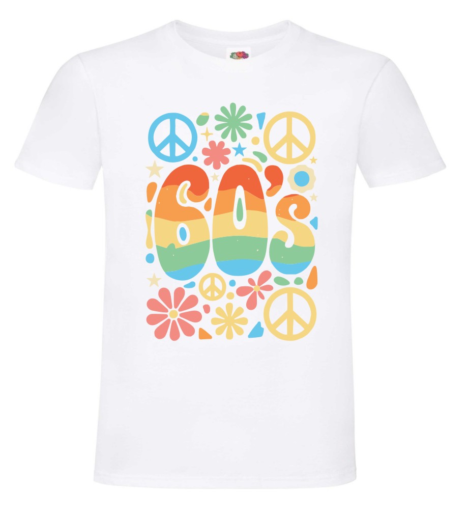 Flower Power 60’s – męska koszulka retro hippie - obrazek 3