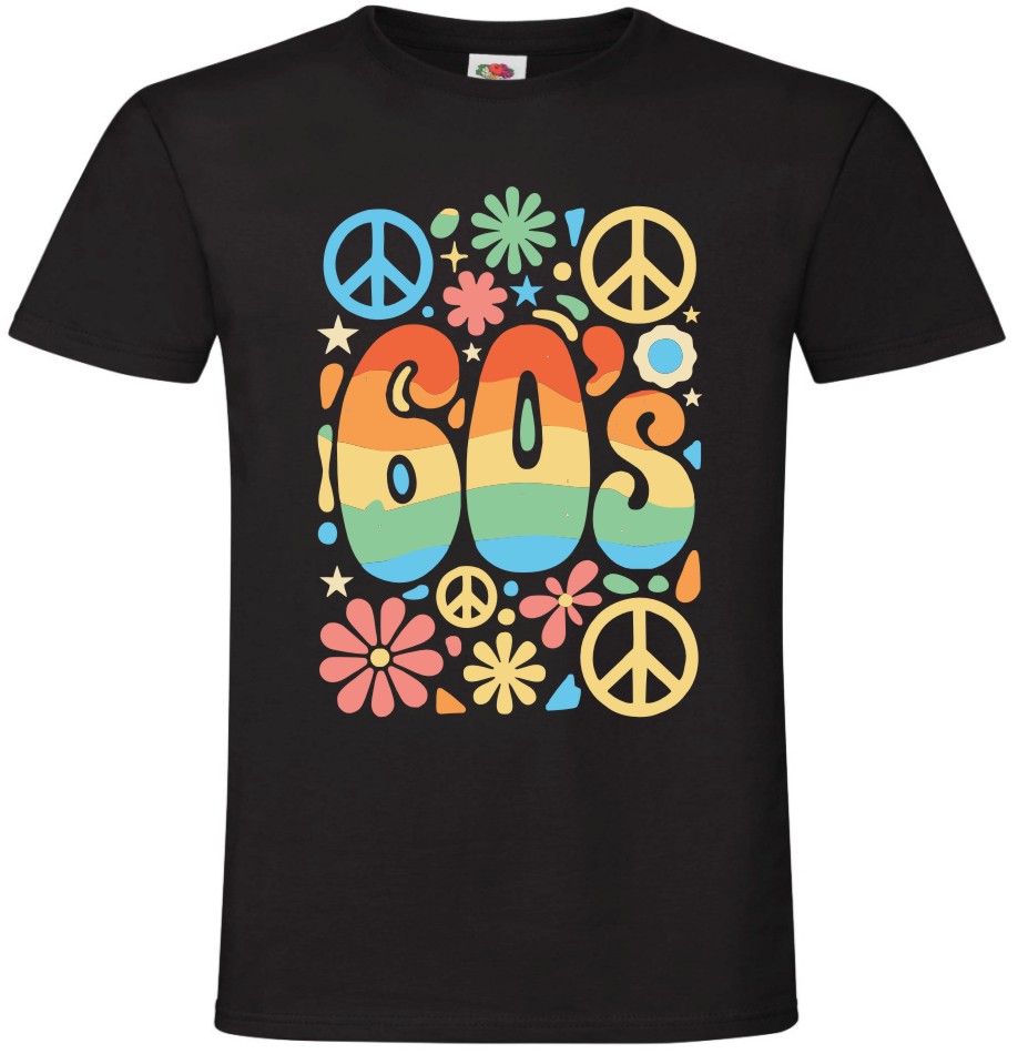 Flower Power 60’s – męska koszulka retro hippie - obrazek 2