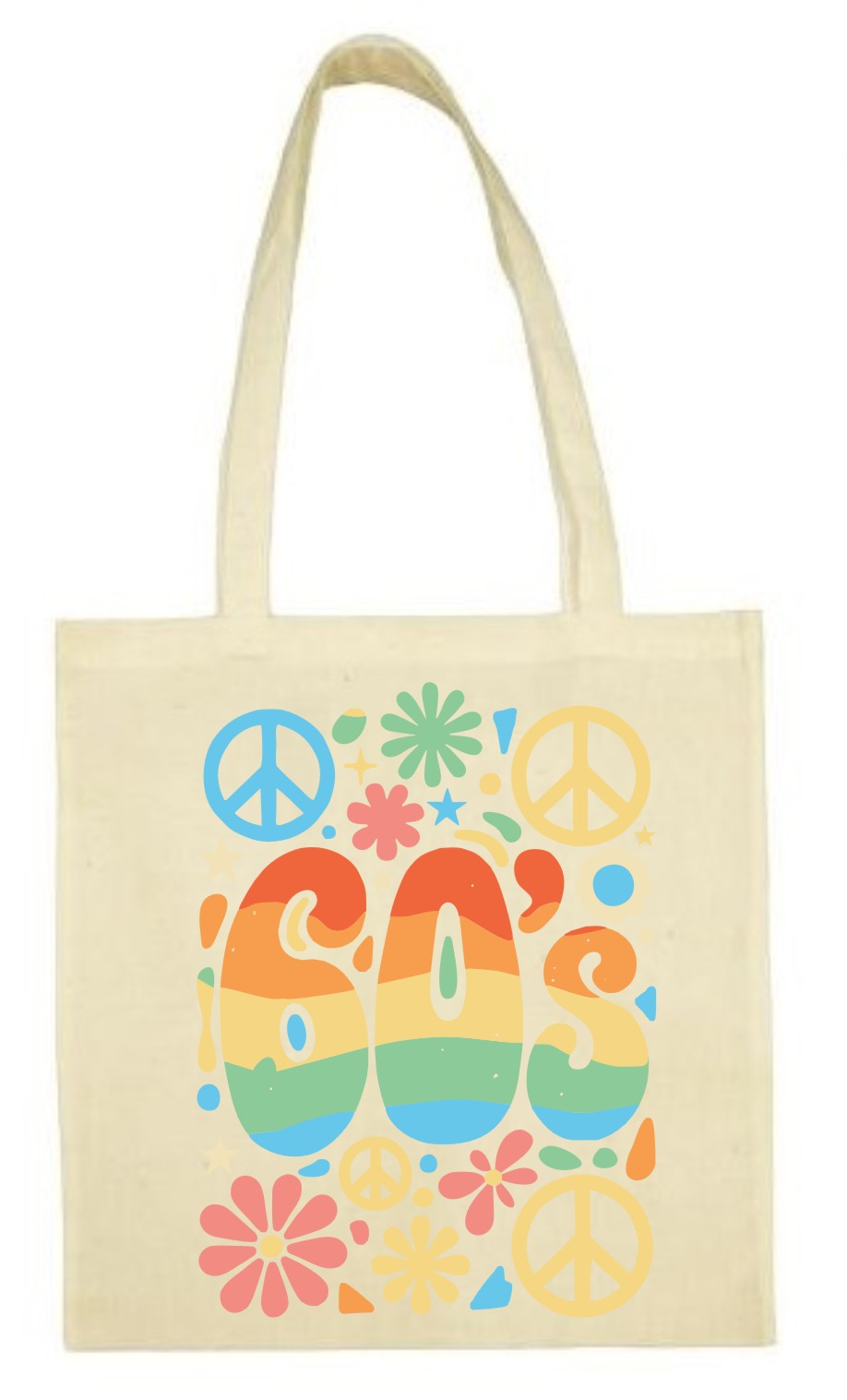 Flower Power 60’s – torba bawełniana retro hippie - obrazek 2