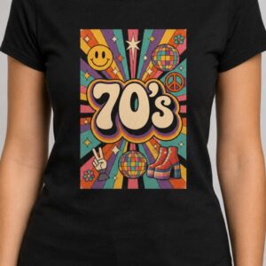 Lata 70's – koszulka damska retro z nadrukiem