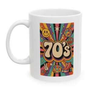 Lata 70's – kubek ceramiczny 330 ml z nadrukiem retro