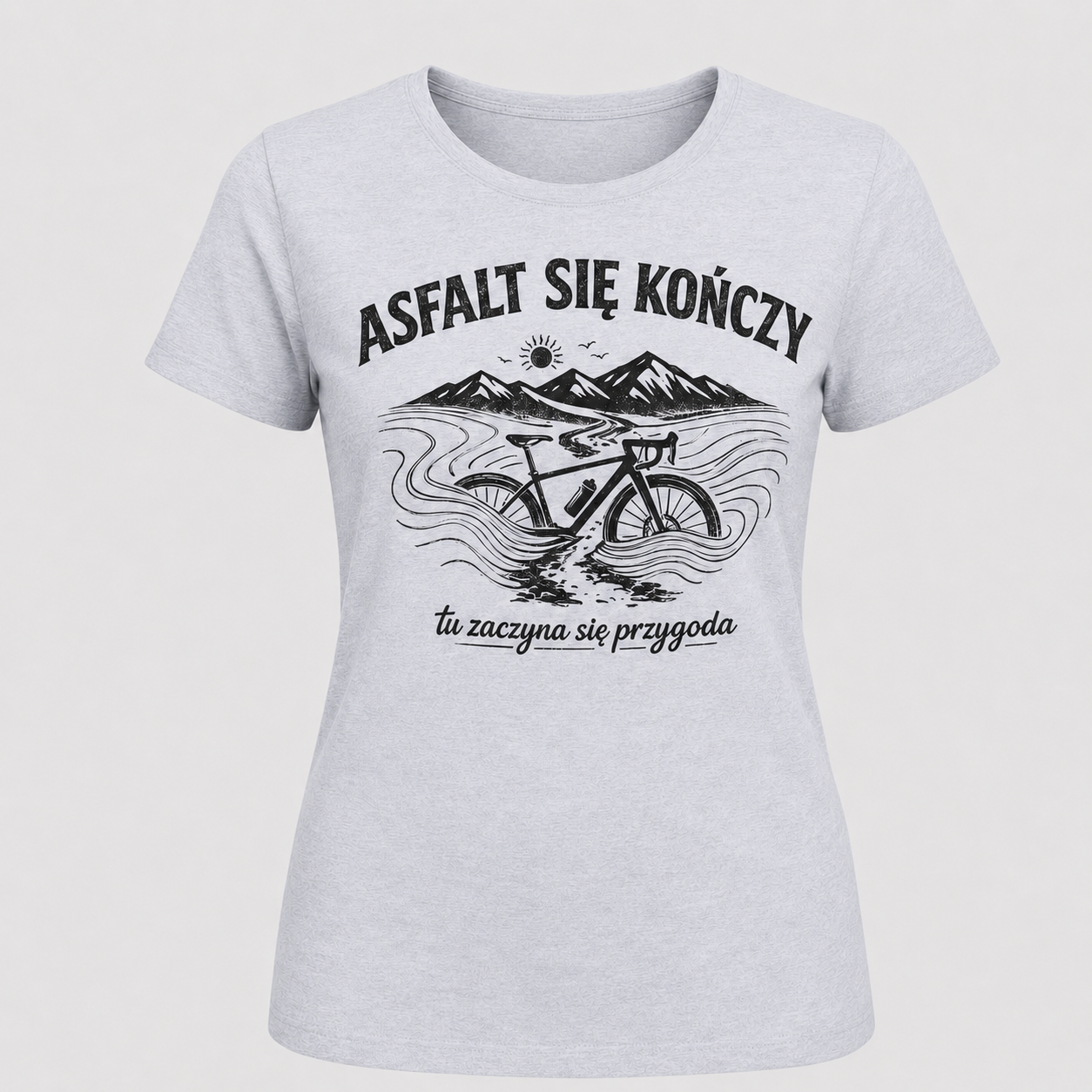 Asfalt się kończy – koszulka rowerowa damska Gravel i Bikepacking - obrazek 2