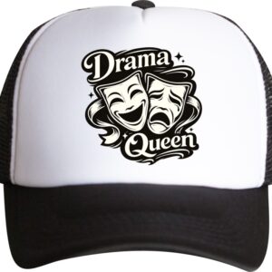 Drama Queen – czapka trucker z maskami teatralnymi