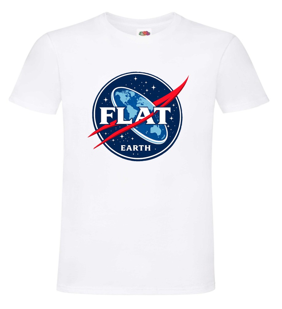 Flat Earth - Kosmiczna koszulka męska z płaską Ziemią - obrazek 3