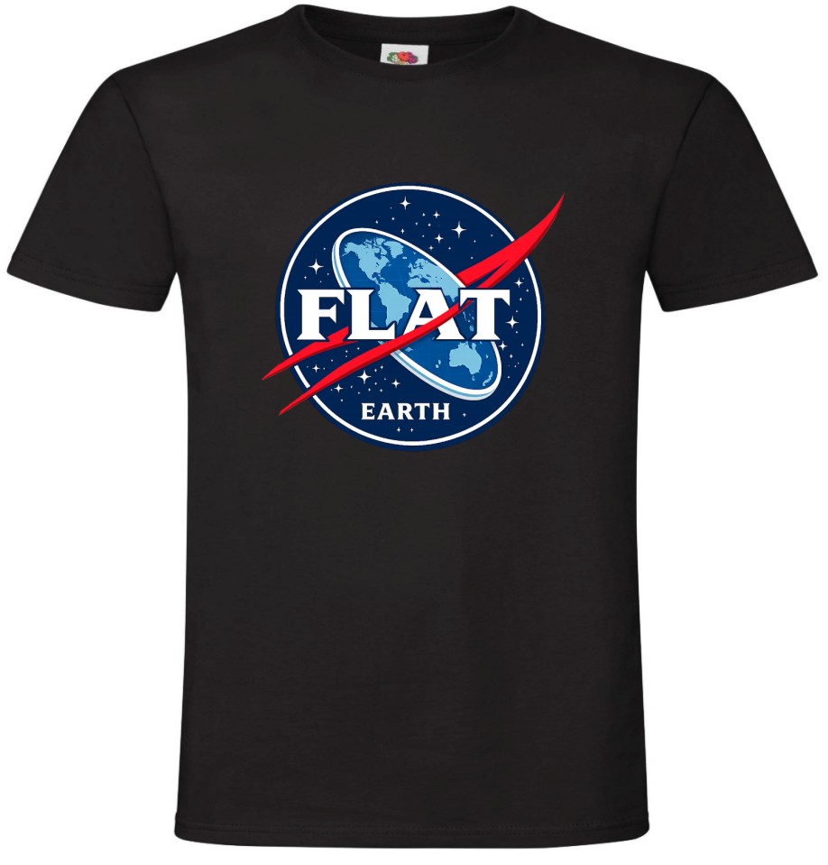 Flat Earth - Kosmiczna koszulka męska z płaską Ziemią - obrazek 2