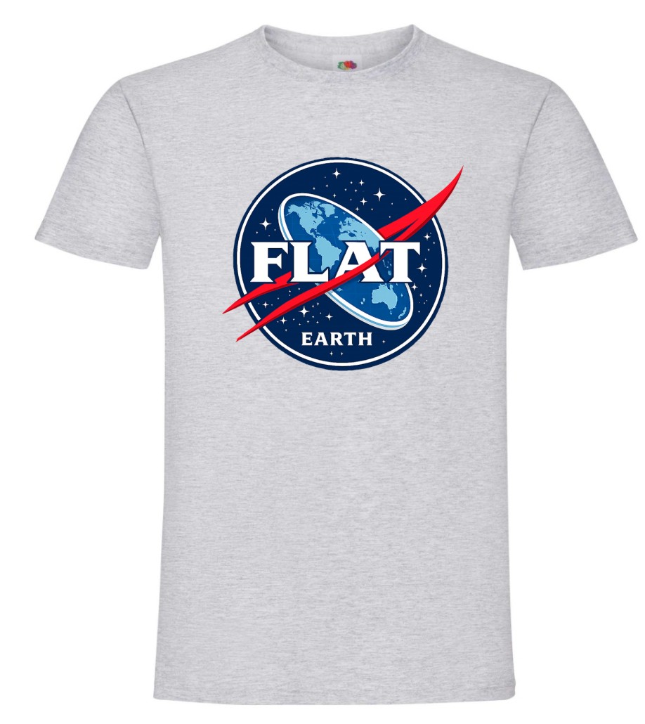 Flat Earth - Kosmiczna koszulka męska z płaską Ziemią - obrazek 4