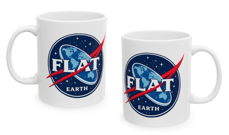 Flat Earth - kosmiczny kubek z płaską Ziemią 330 ml - obrazek 2
