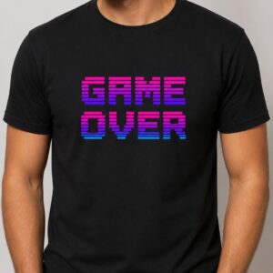Game Over Neon Arcade 80s – koszulka retro dla gracza