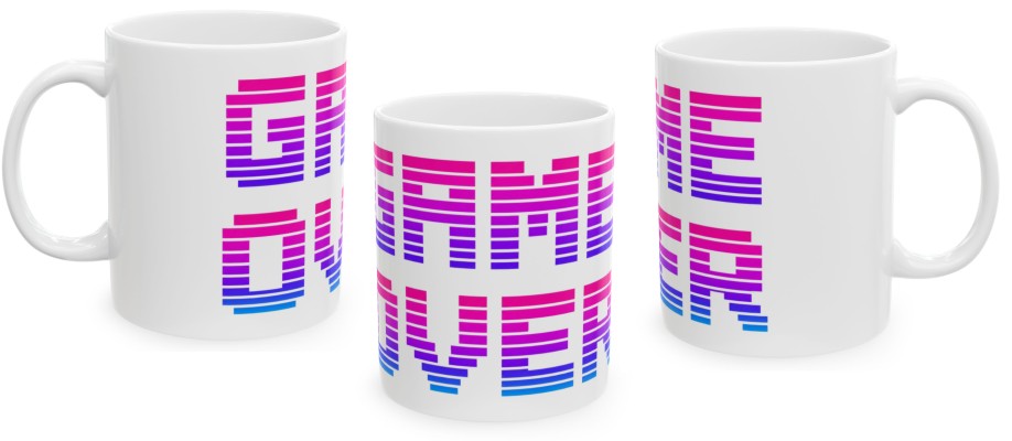 Game Over Neon Arcade 80s – kubek dla gracza 330 ml
