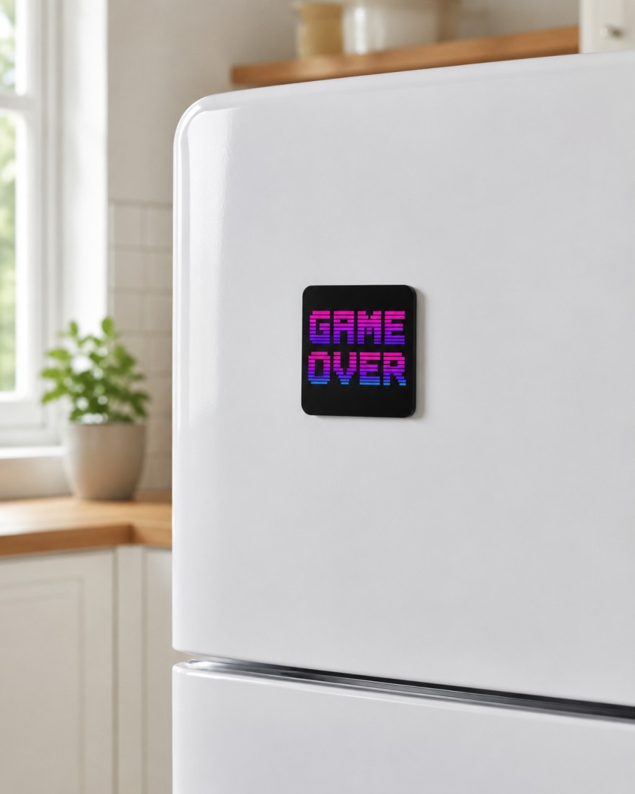 Game Over Neon Arcade 80s – magnes z efektem UV 3D - obrazek 2