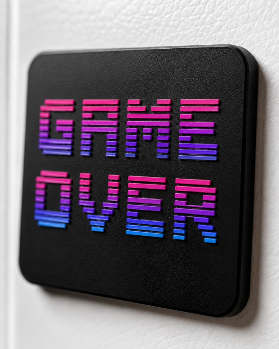 Game Over Neon Arcade 80s – magnes z efektem UV 3D - obrazek 3