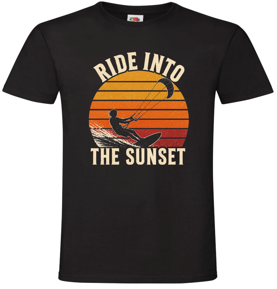 Ride Into the Sunset – męska koszulka kitesurfing - obrazek 2