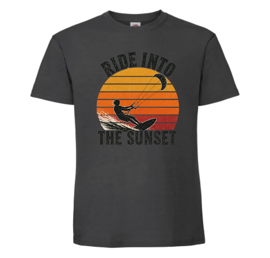 Ride Into the Sunset – męska koszulka kitesurfing - obrazek 5