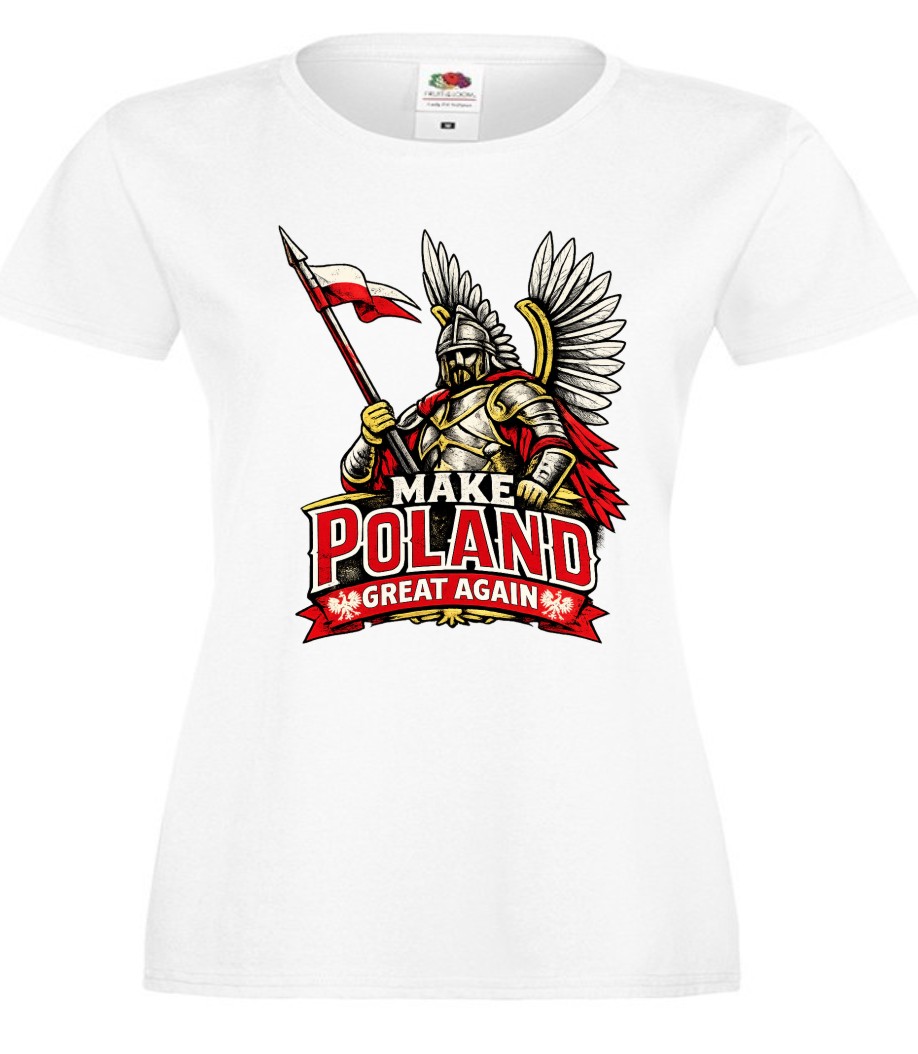 Make Poland Great Again – koszulka damska z husarzem - obrazek 3