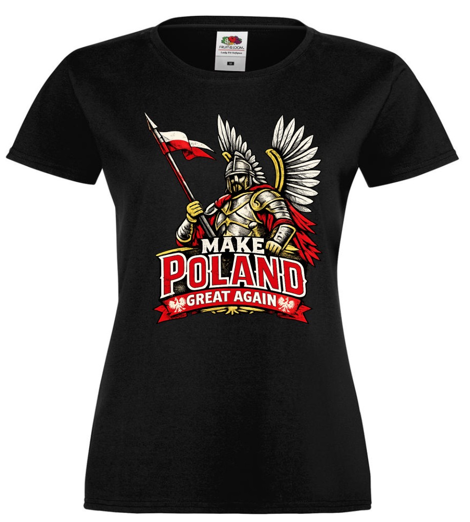 Make Poland Great Again – koszulka damska z husarzem - obrazek 2