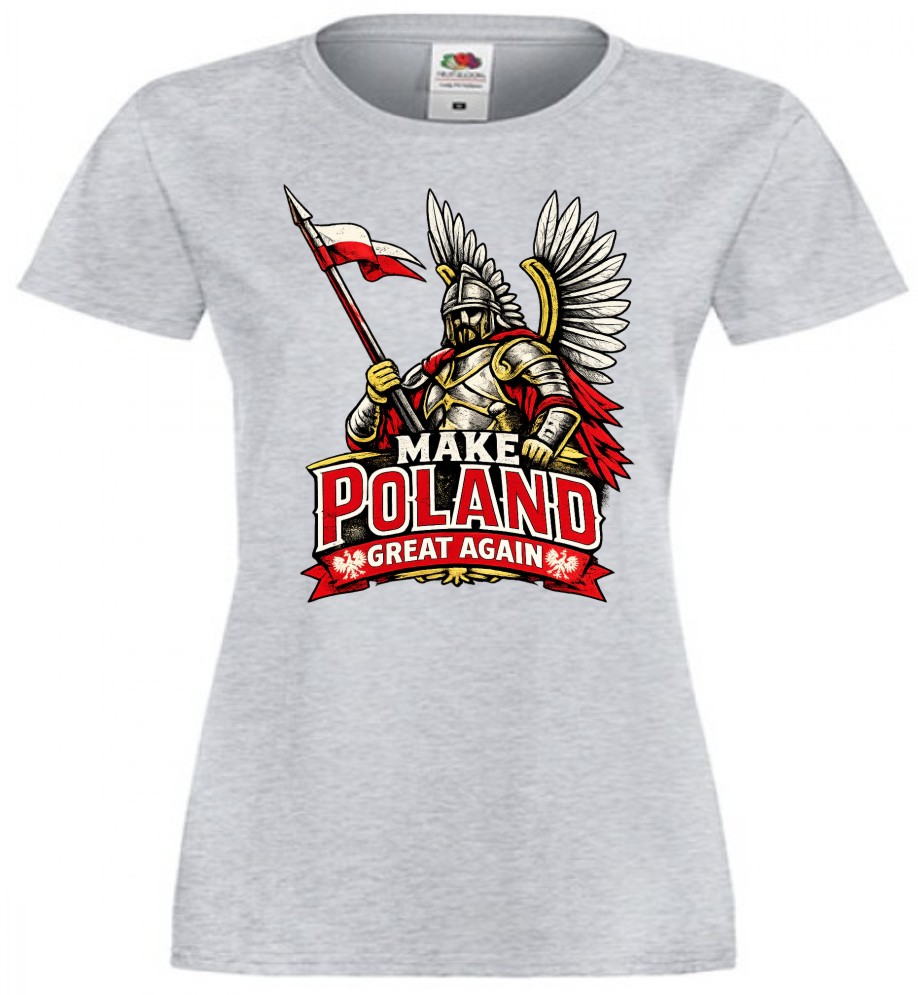 Make Poland Great Again – koszulka damska z husarzem - obrazek 4