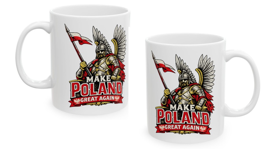 Make Poland Great Again – kubek z husarzem 330 ml - obrazek 2