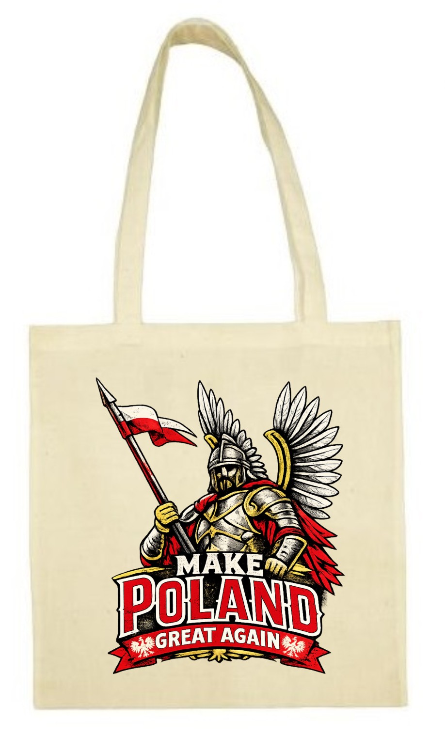 Make Poland Great Again – torba bawełniana z husarzem - obrazek 2
