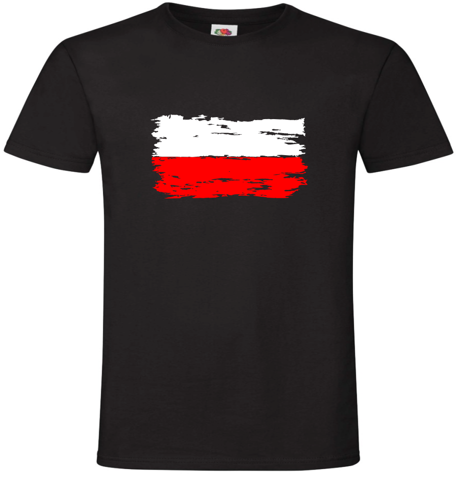 Polska Flaga Distressed – koszulka z przetartym motywem - obrazek 2
