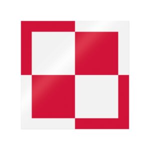 Polska Szachownica Wojskowa – wypukła naklejka UV DTF 8 × 8 cm