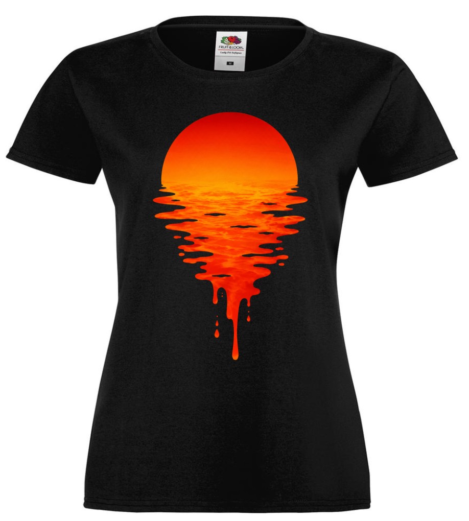 Sunset Drip – damska koszulka z zachodem słońca - obrazek 2