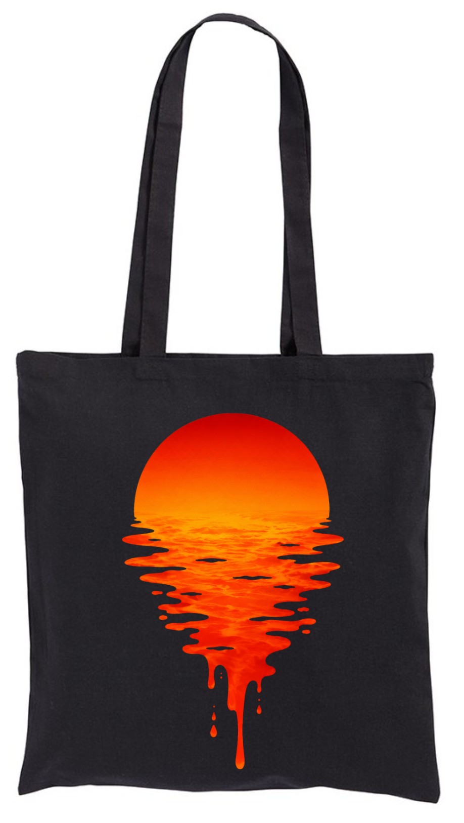Sunset Drip – czarna torba z zachodem słońca