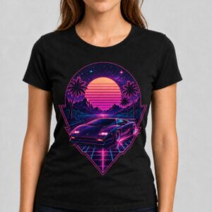 Neon Drive Synthwave 80s – koszulka damska retro wave