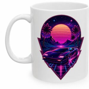 Neon Drive Synthwave 80s – kubek retro wave 330 ml