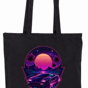 Neon Drive Synthwave 80s – czarna torba bawełniana retro wave