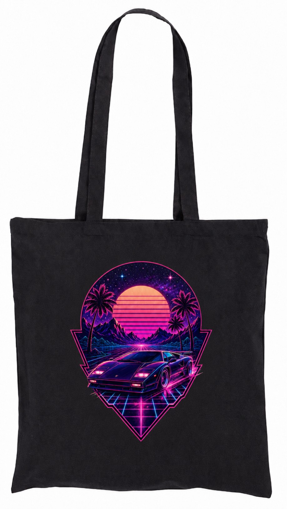Neon Drive Synthwave 80s – czarna torba bawełniana retro wave