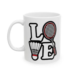 LOVE Badminton – kubek 330 ml dla miłośników badmintona i babingtona :-)
