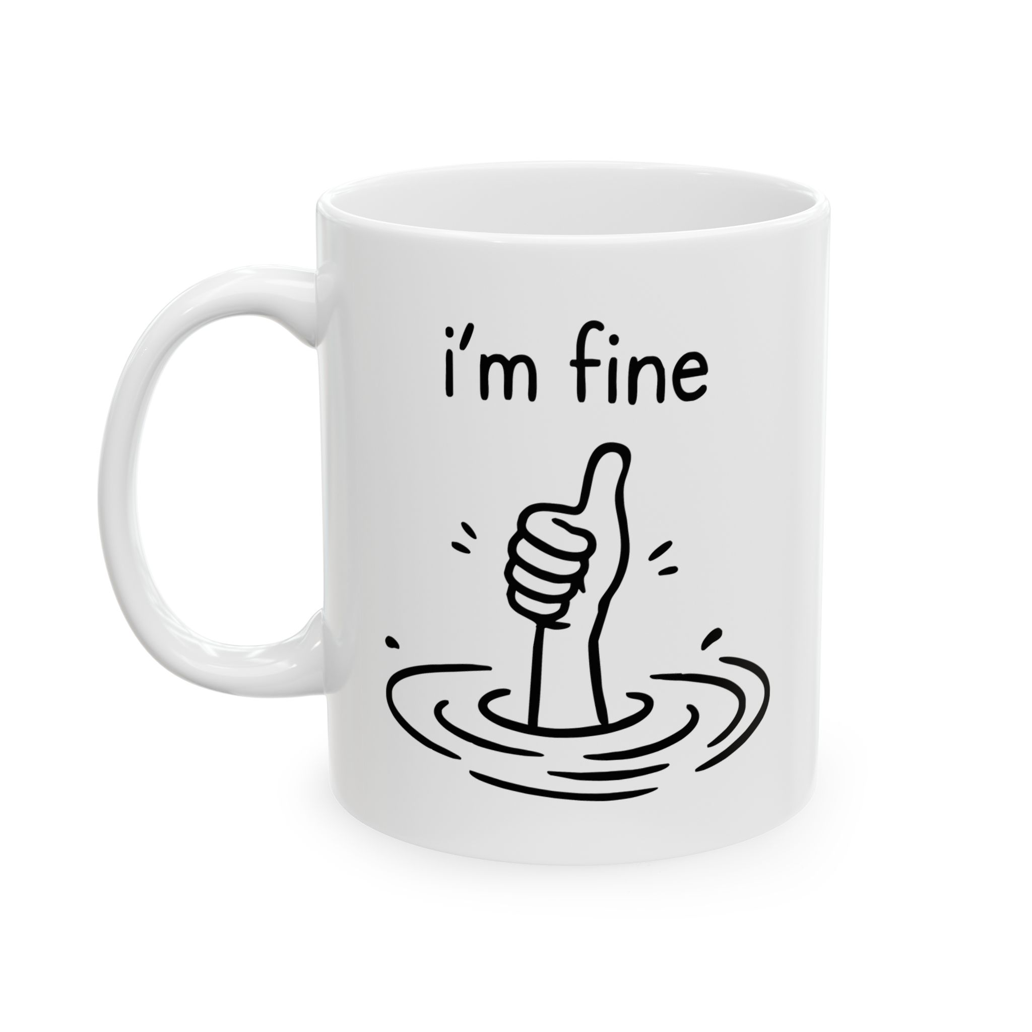 kubek I’m Fine – z kciukiem do góry