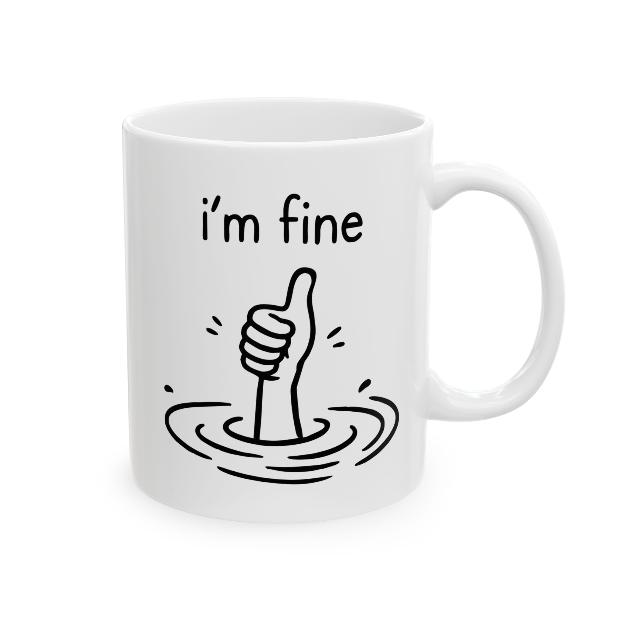 kubek I’m Fine – z kciukiem do góry