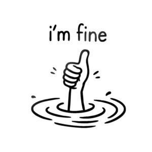 naklejka I’m Fine – z kciukiem do góry